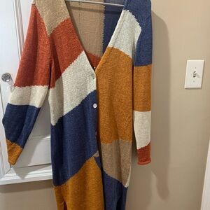 Multicolor Patchwork Women's Cardigan